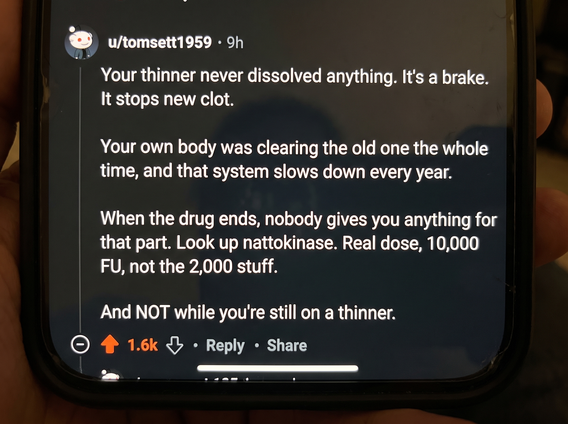 Reddit comment: your thinner never dissolved anything, your own body did
