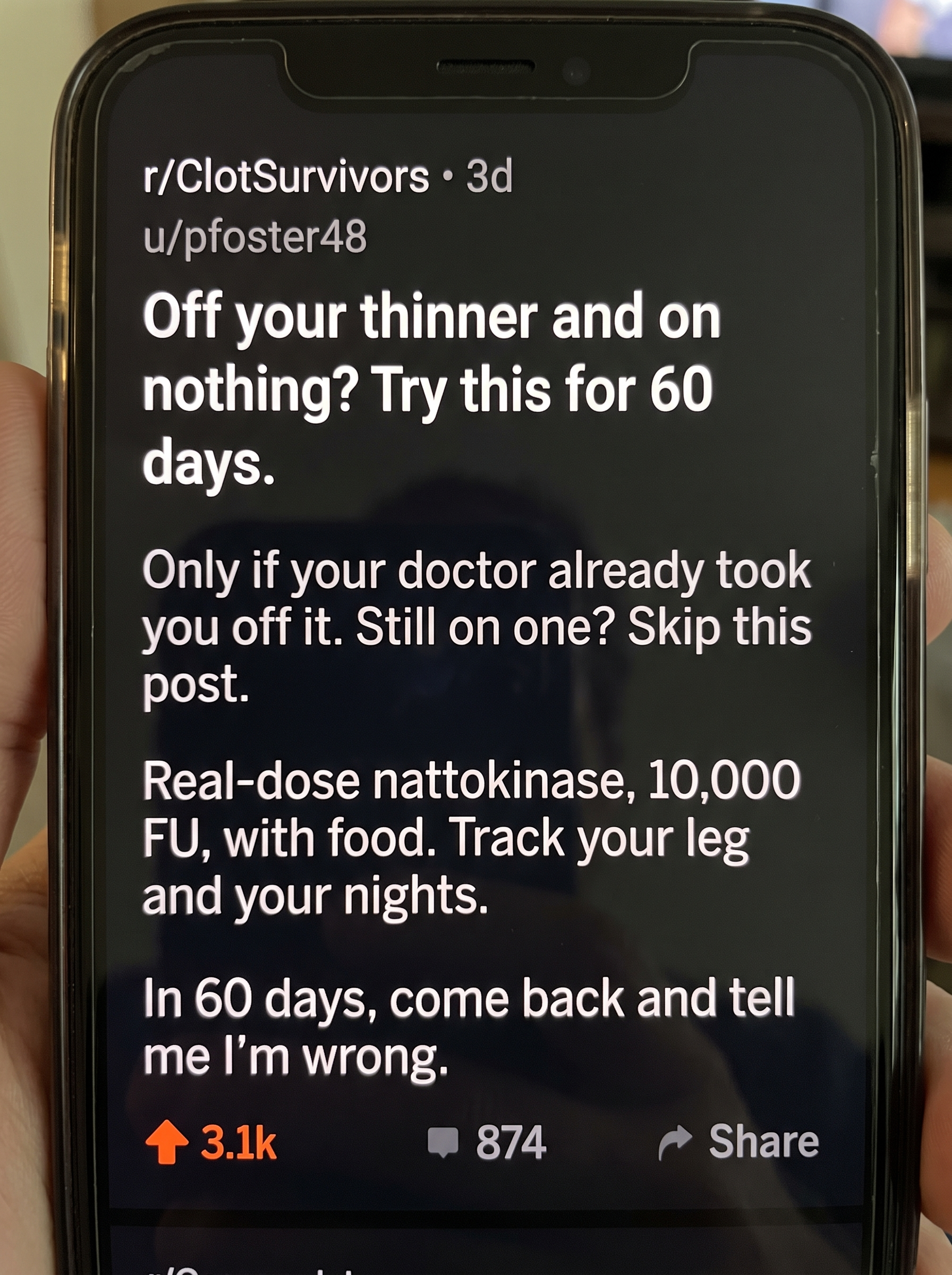 Reddit challenge post: off your thinner? try the real dose for 60 days, tell me I'm wrong