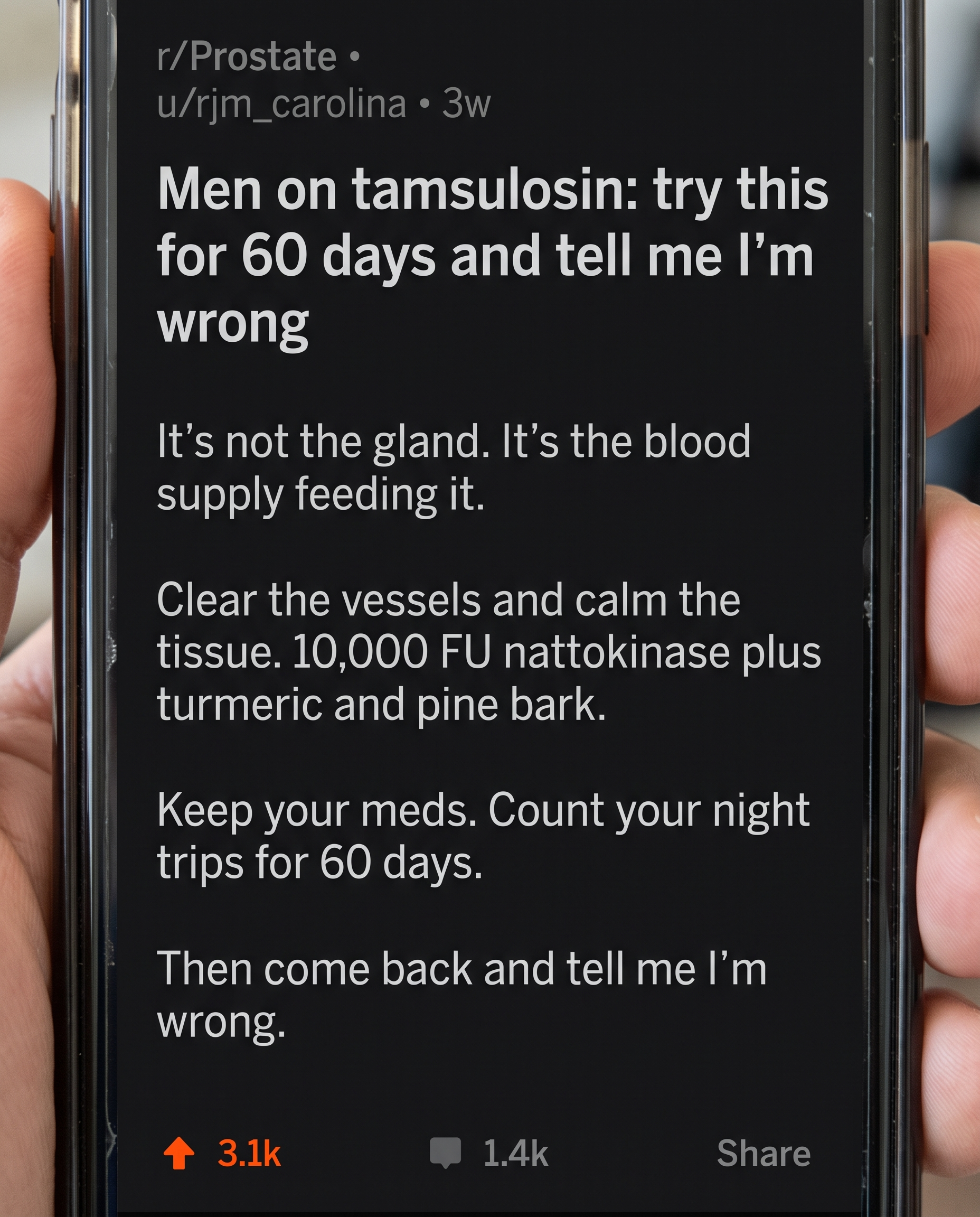 Reddit challenge post: try it for 60 days, count your night trips, tell me I'm wrong