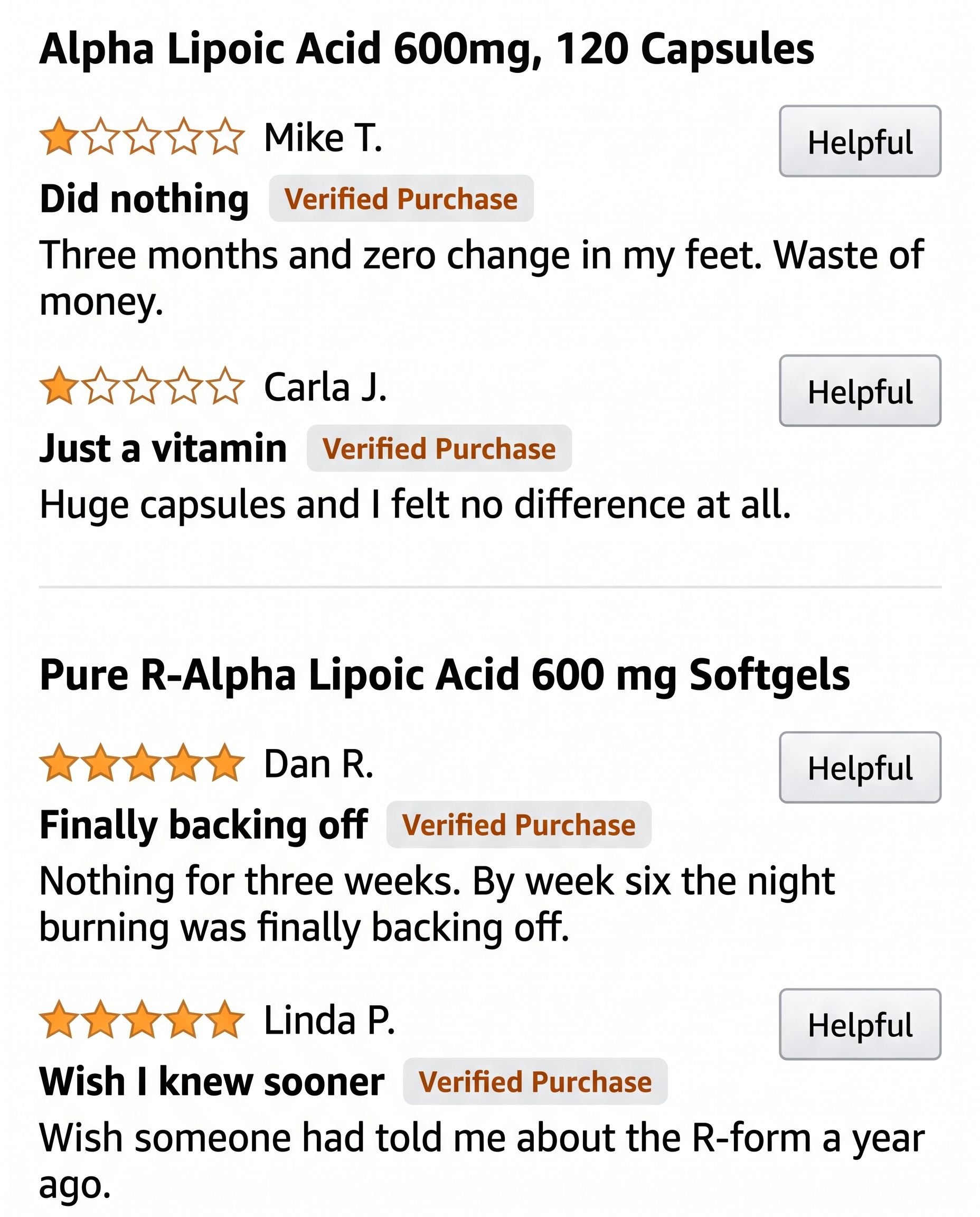 Verified reviews: the cheap version versus the pure R-form