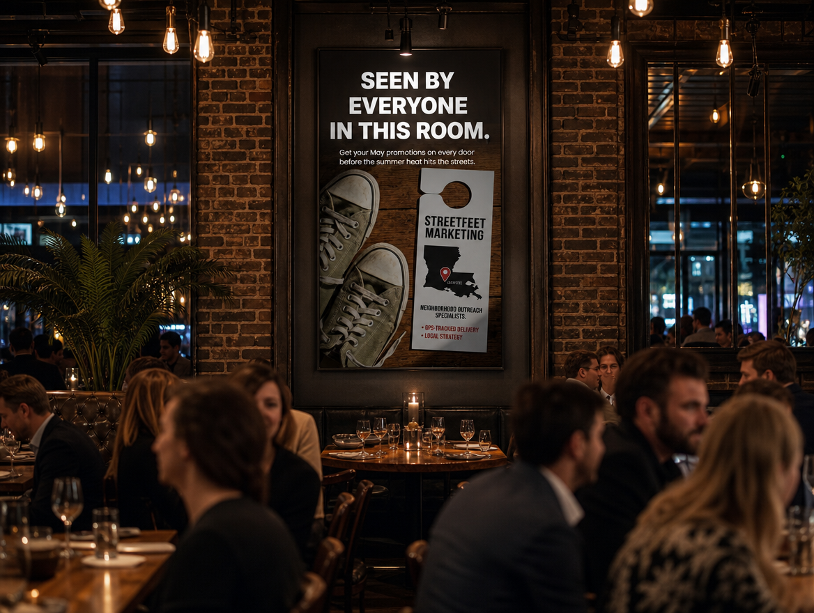 Seen by everyone in this room poster in a restaurant