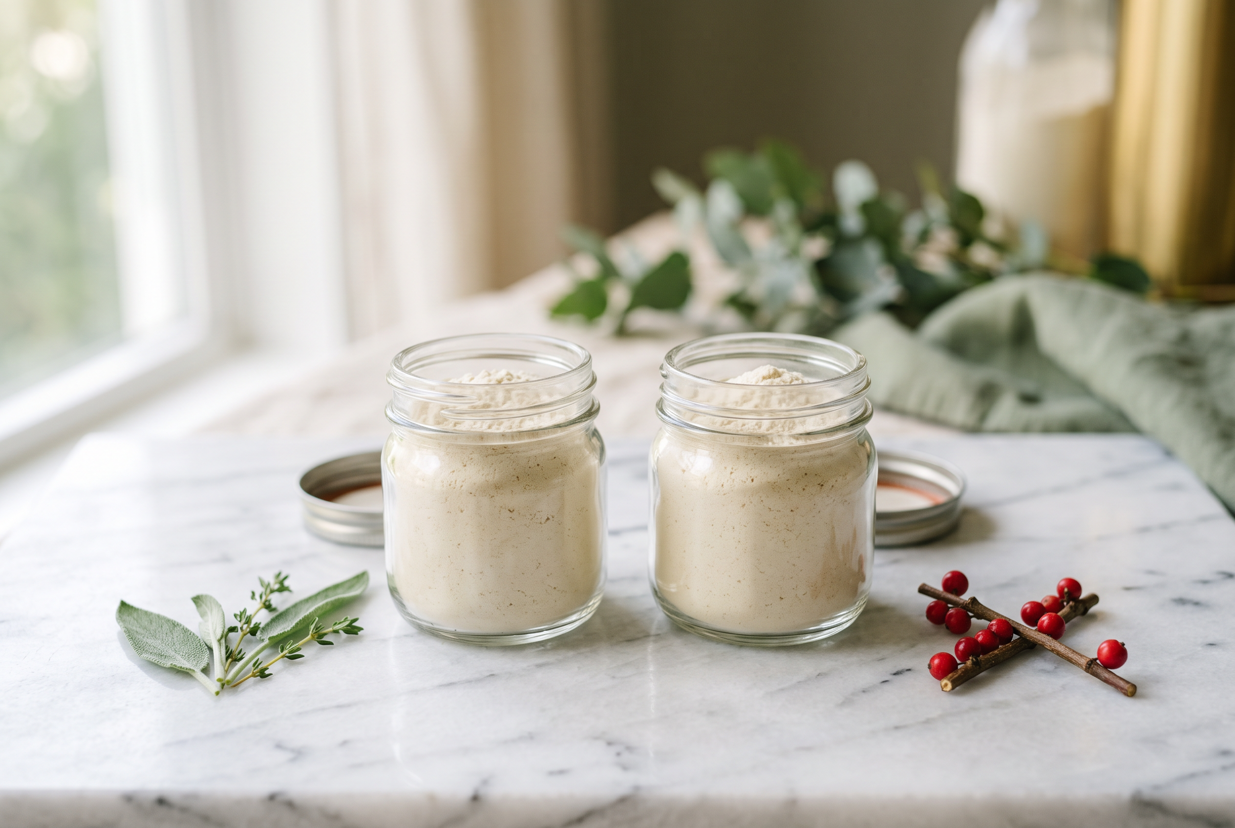 Two jars of protein powder, comparing what to choose and what to avoid