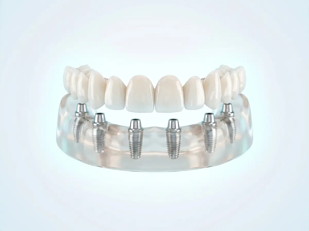 Full fixed set of teeth on dental implants