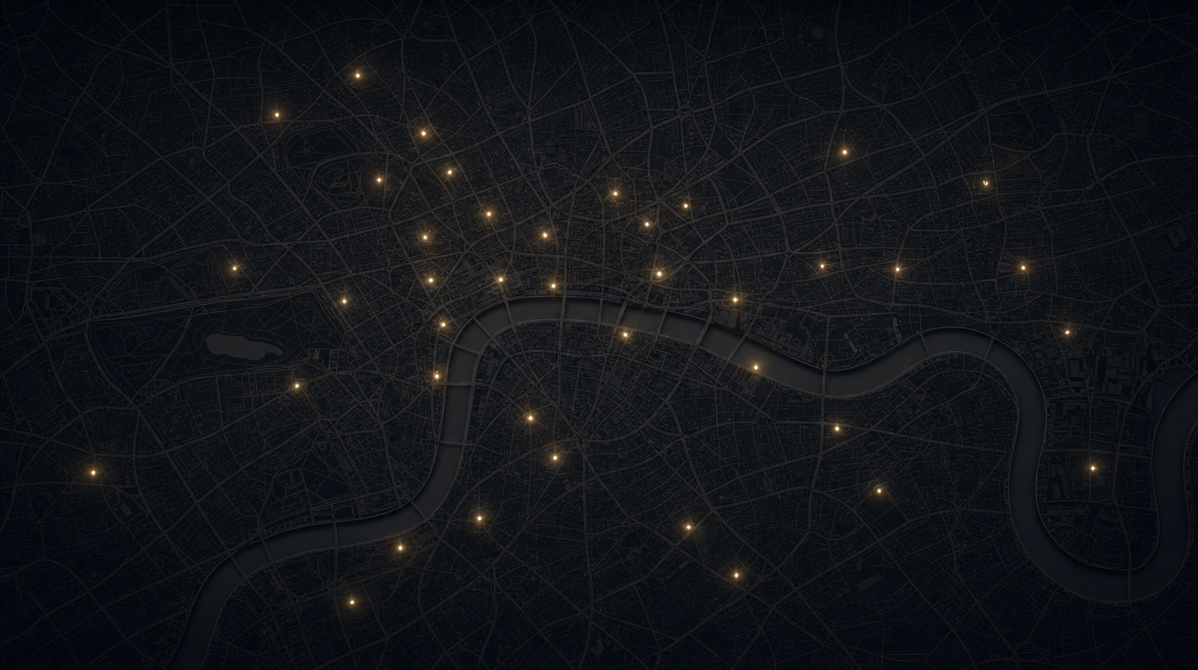Map of GrabMe machine locations across London