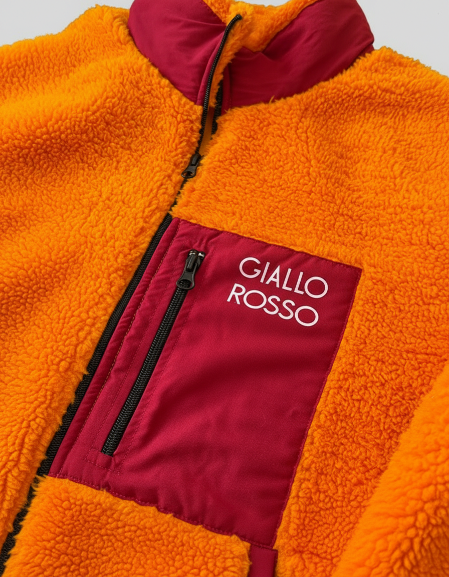 Giallo Rosso Sherpa premium kumaş detayı