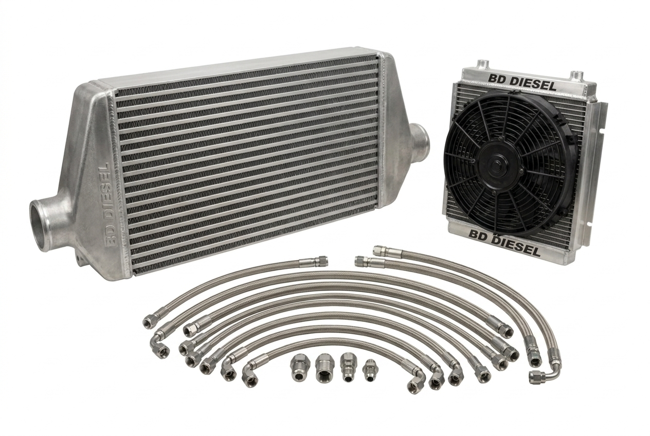 BD Diesel intercooler kit with hoses and fittings