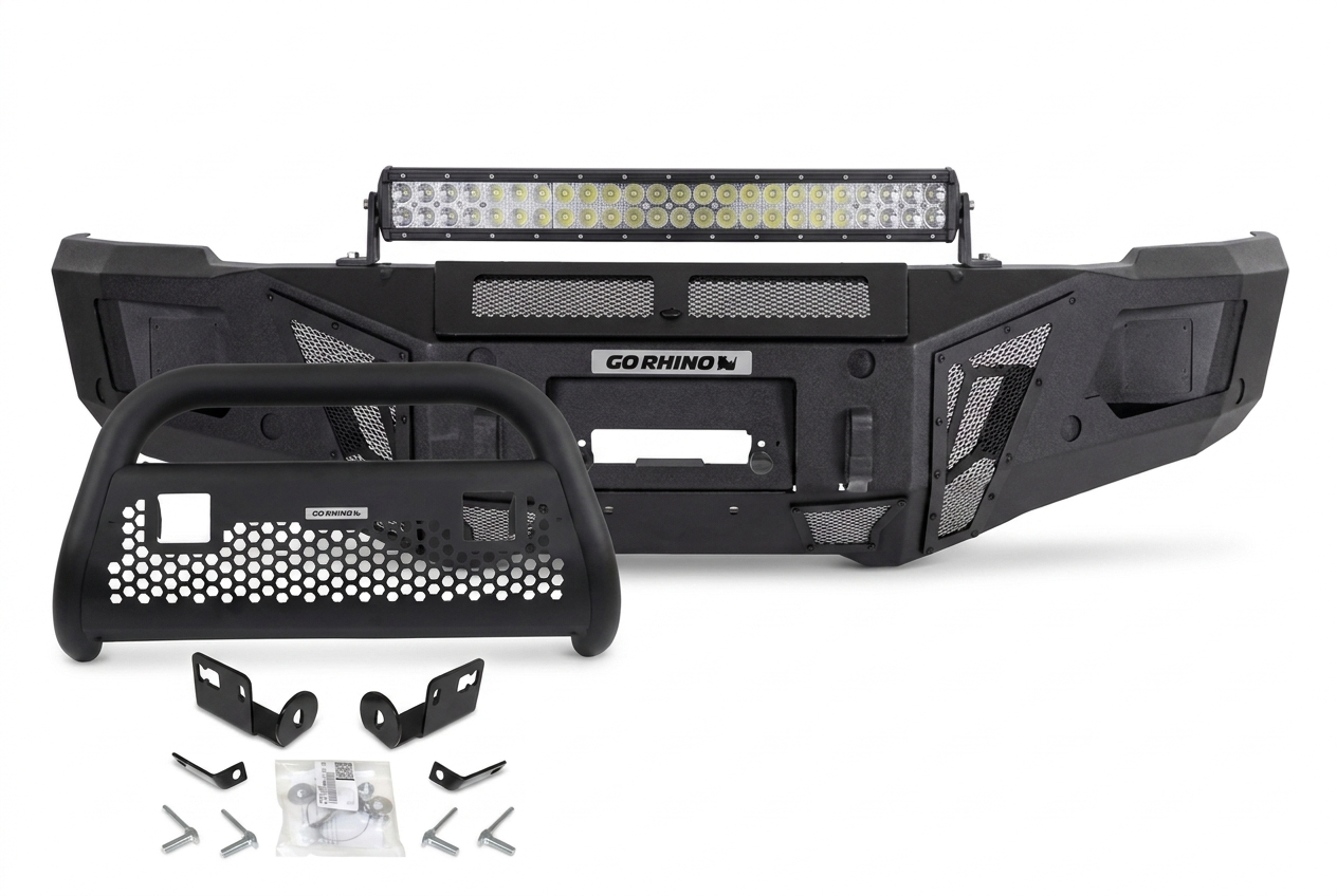 Go Rhino BR10.5 front bumper replacement with light bar and bull bar