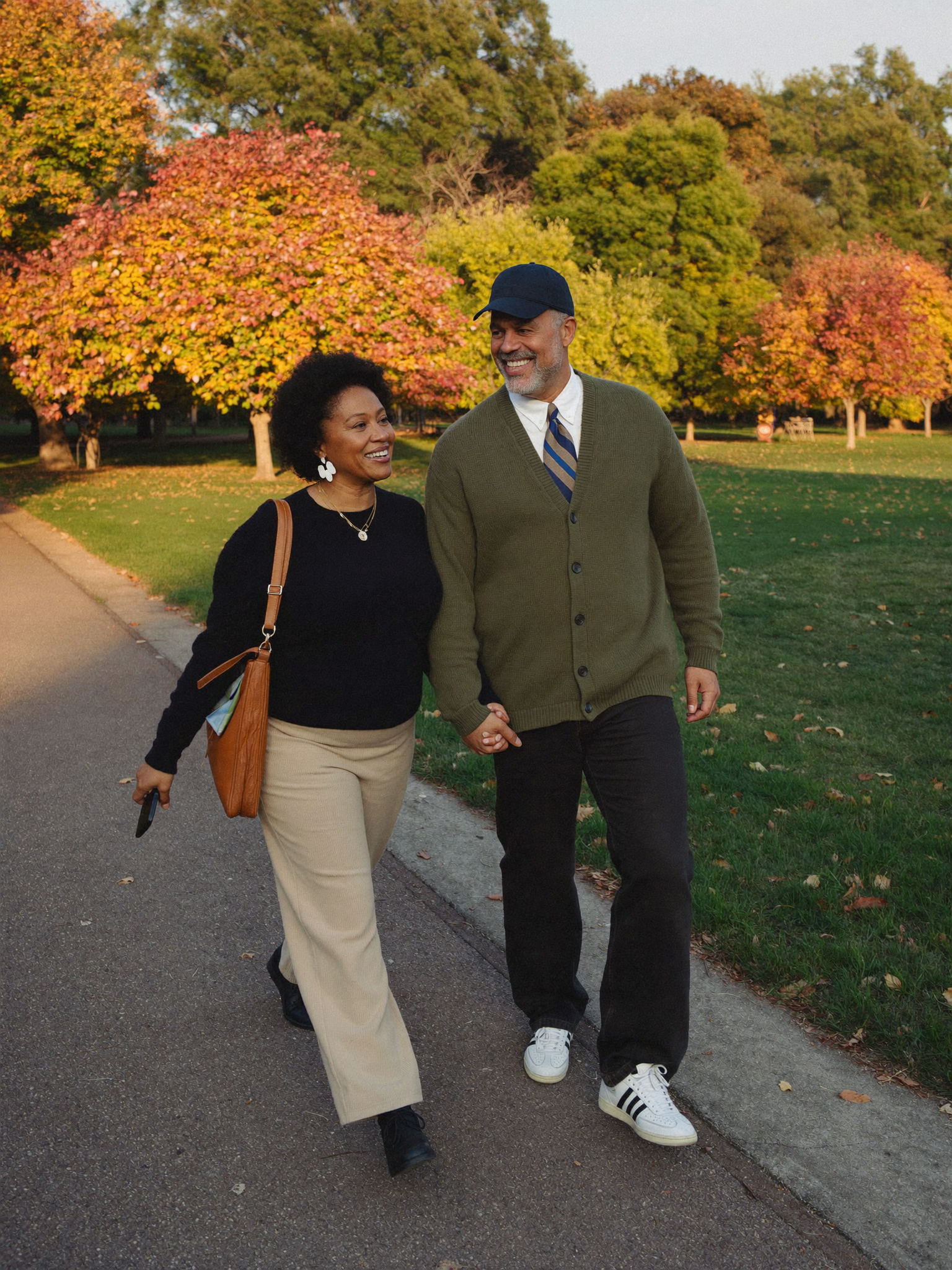 Happy couple walking risk-free