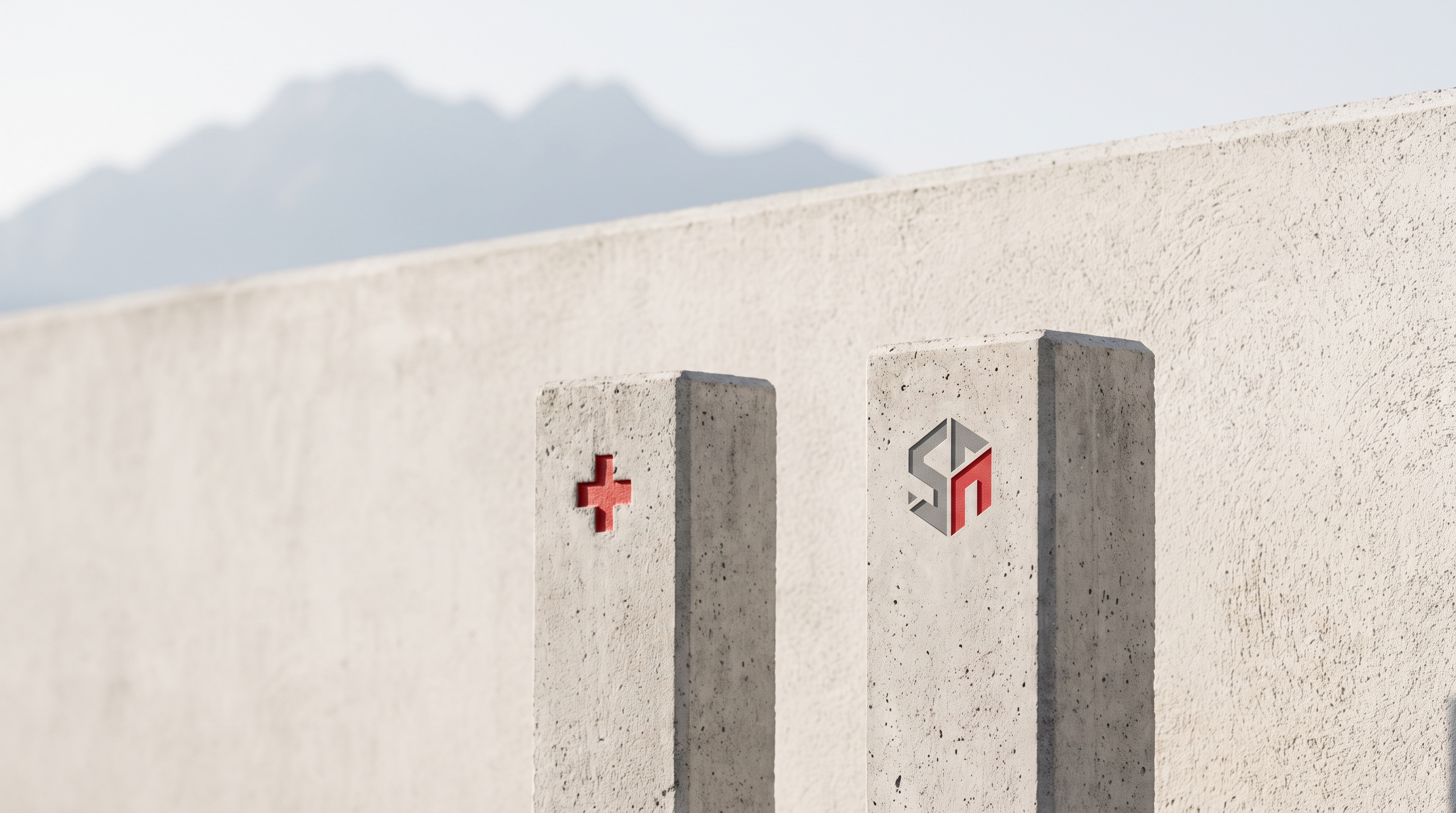 Deux panneaux stylisés côte à côte évoquant le choix entre deux extensions de domaine suisses, dans un décor sobre inspiré du design suisse.