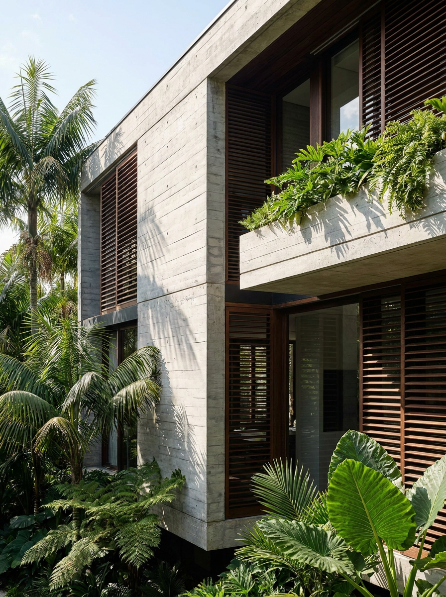 Fachada modernista tropical