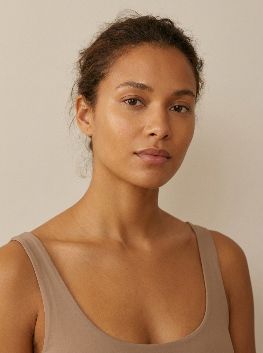Beleza minimalista com pele natural