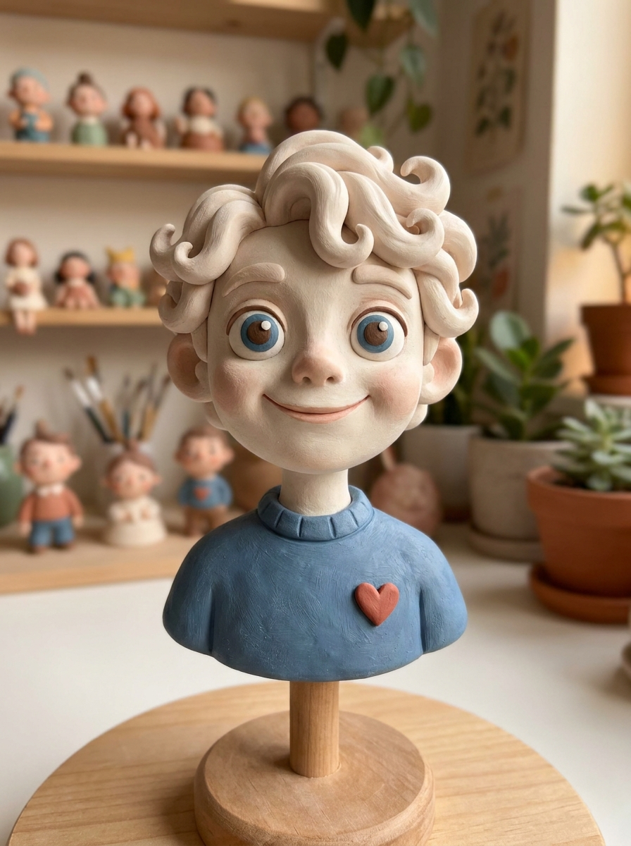 Caricatura 3D estilizada de uma pessoa