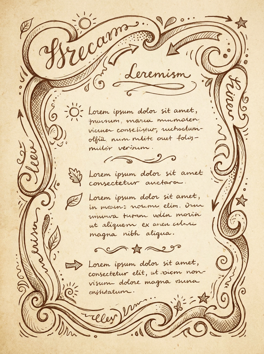 Cartão infográfico desenhado à mão com caligrafia