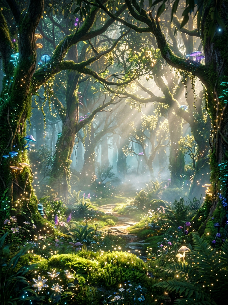 Floresta de fantasia encantada
