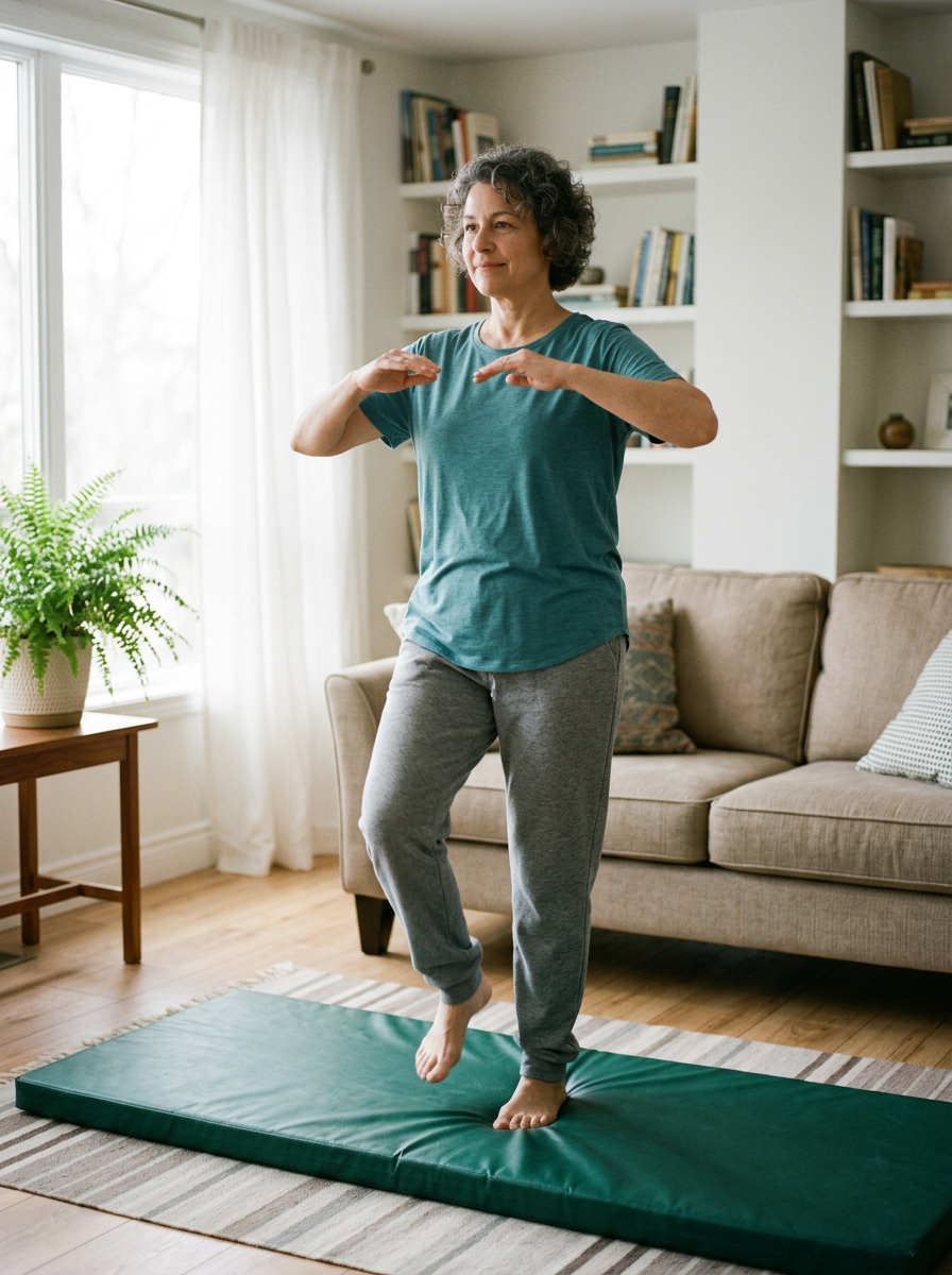 Treino em casa 40+ — seguro e de baixo impacto