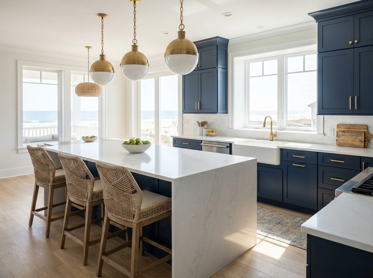 Gourmet beach house kitchen — placeholder photo