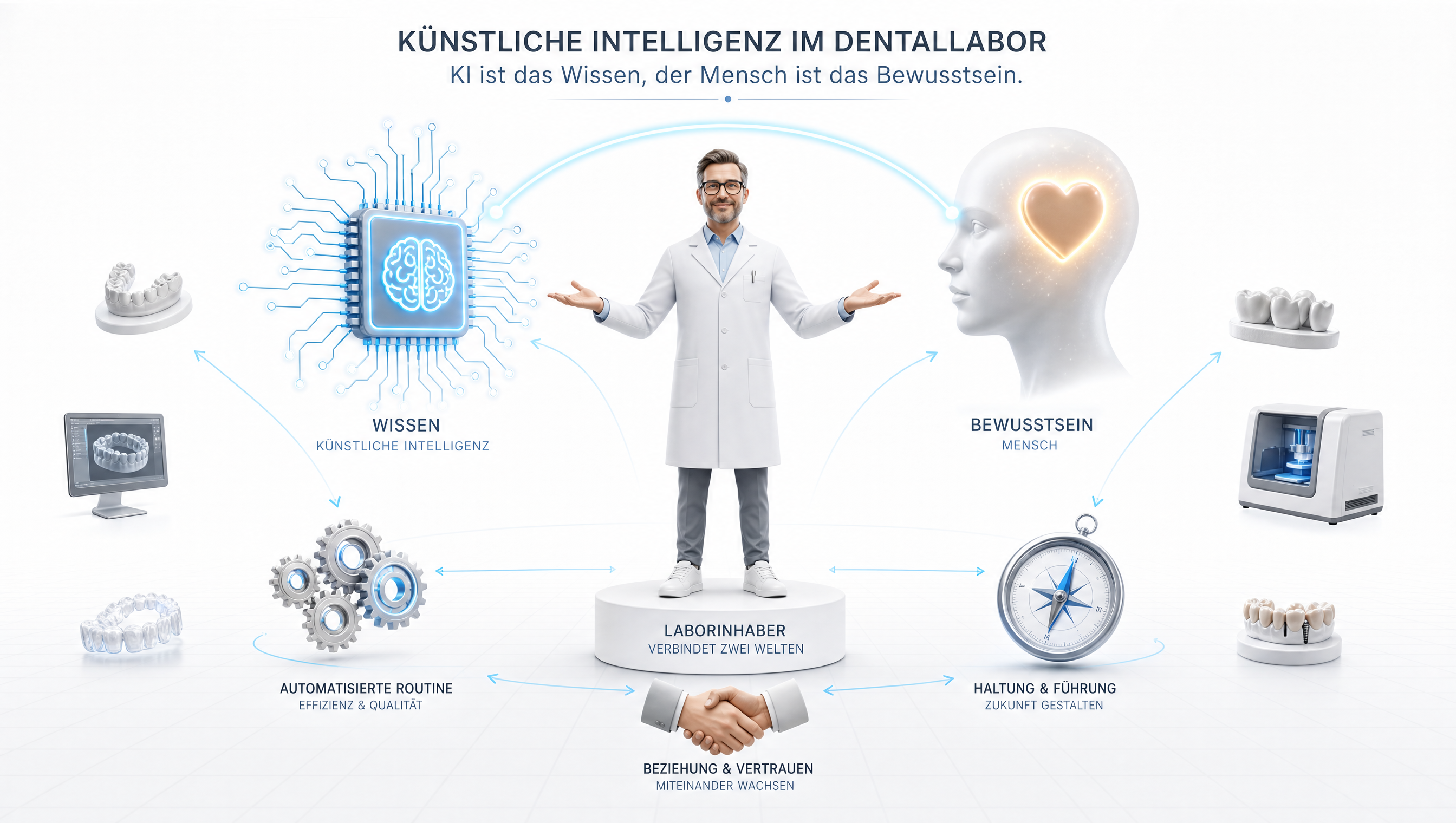 Künstliche Intelligenz im Dentallabor: Wissen kann sie. Bewusstsein bist Du
