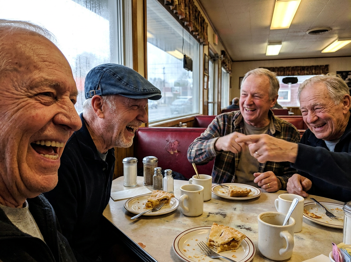 Diner booth with friends