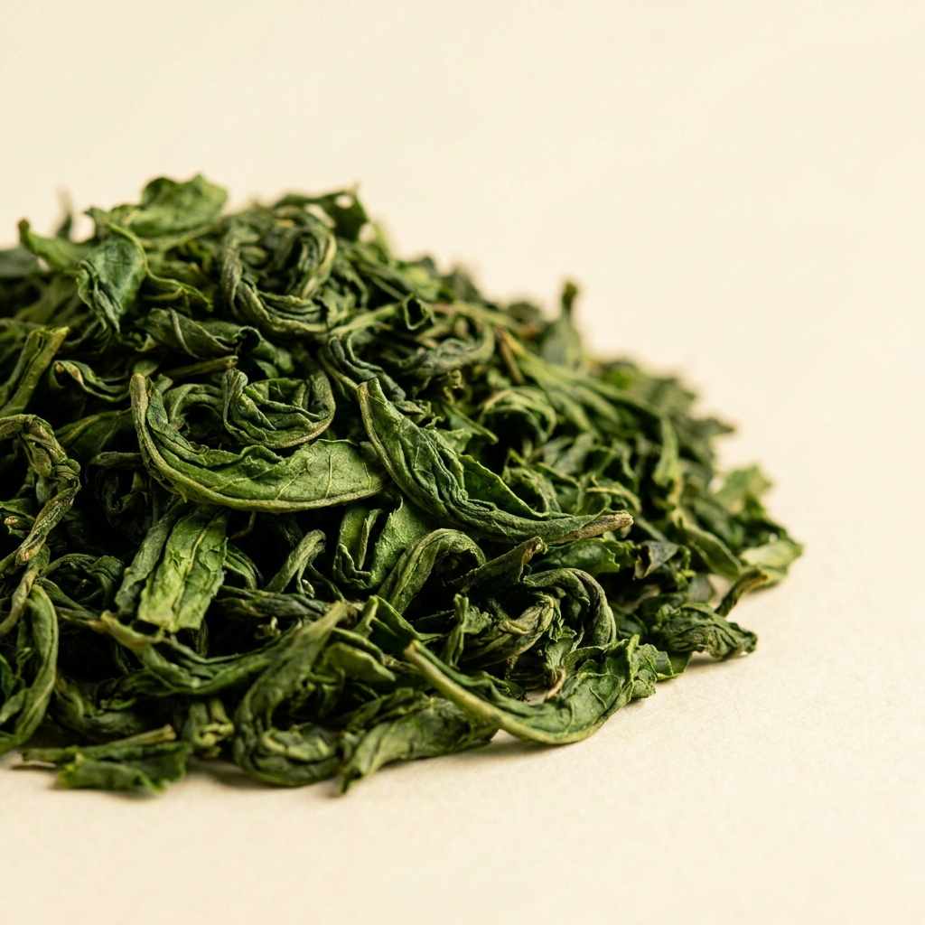 Green tea leaves