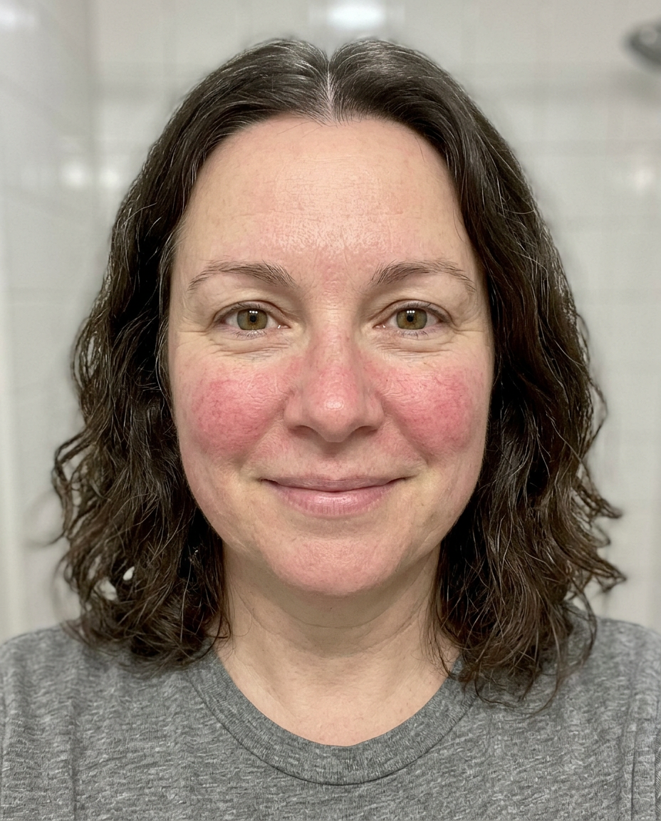 Mary's starting point - visible facial redness