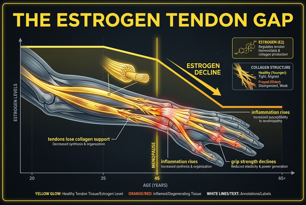 The Estrogen Tendon Gap infographic