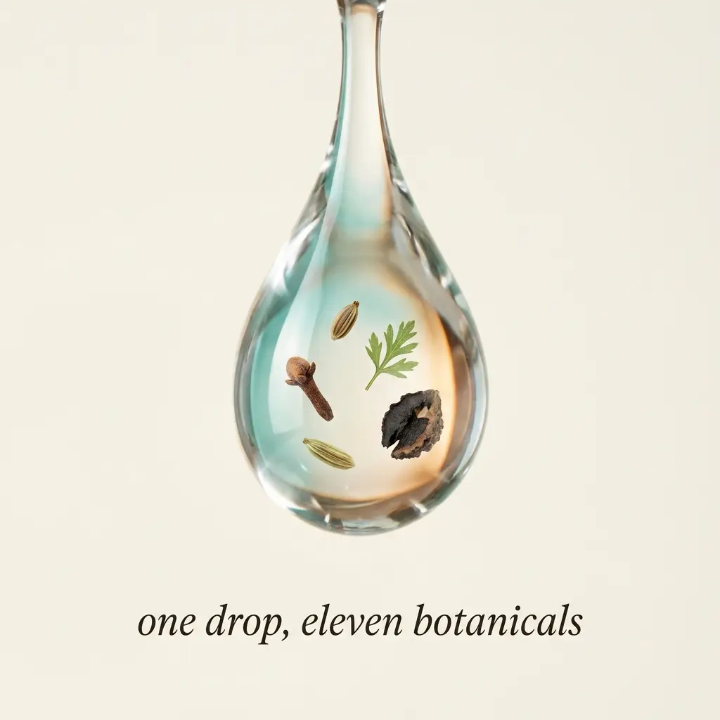 One drop, eleven botanicals