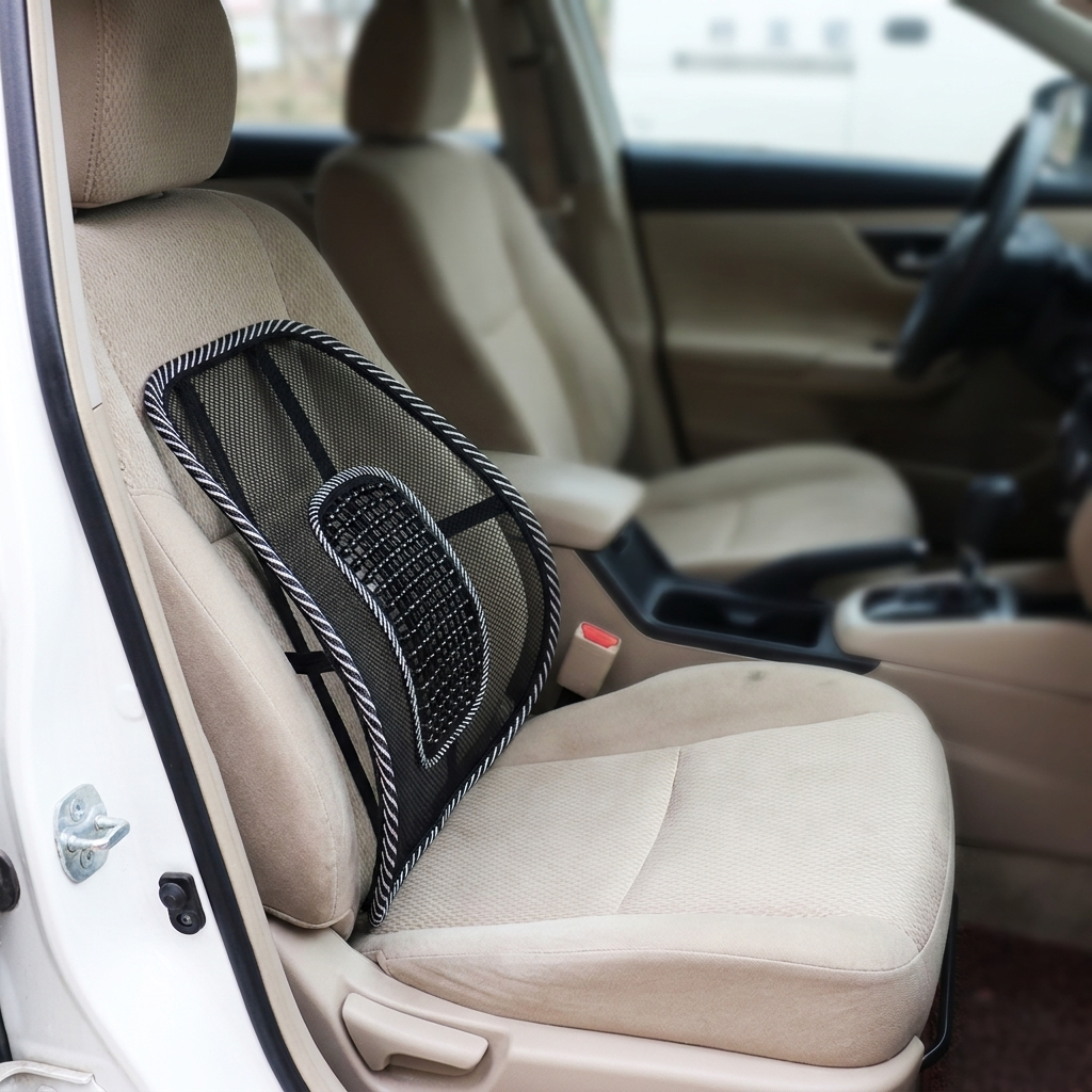Mesh Back Support Cushion | Lumbar Brace | With or Without Massage Beads | Car, Office & Home