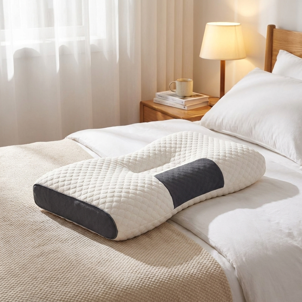 Orthopedic Memory Foam Neck Pillow | Cervical Support | Medium & Large | Washable Cover