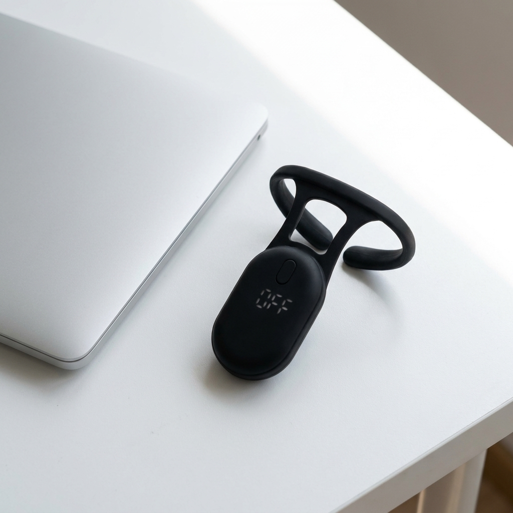 Smart Posture Reminder | Micro-Vibration Alert | Food-Grade Silicone | USB Rechargeable | Black