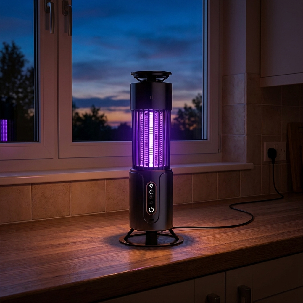 Indoor Insect Trap | 365nm UV & 3000V Grid | 200m² Coverage | 3 Timer Modes | Night Light | USB