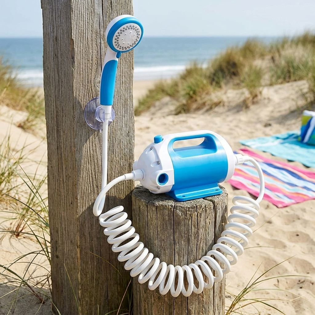 Outdoor Shower | Rechargeable Battery | Adjustable Flow | Built-In Filter | Camping & Travel