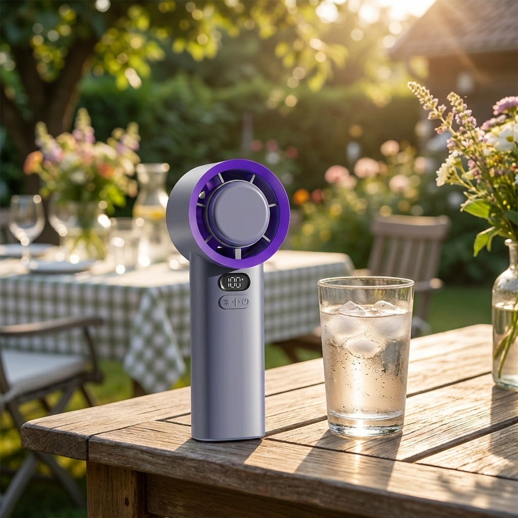 Portable Handheld Fan | 3 Speed | USB Rechargeable | 2400mAh & 3600mAh | Purple & White