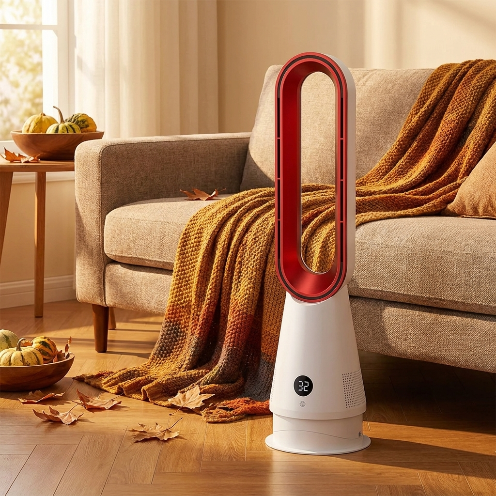 Bladeless 2-in-1 Space Heater & Fan | 80° Oscillation | Remote Control | Timer