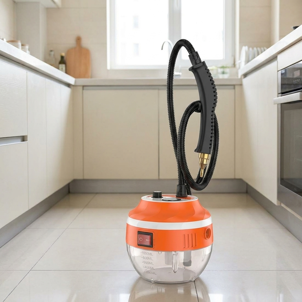 High-Pressure Steam Cleaner | 2800W | Chemical-Free | For Kitchen, Car & Bathroom | Orange & White