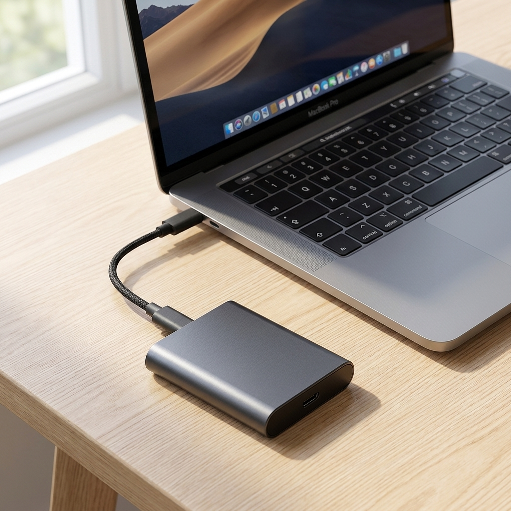 Portable SSD | 2TB | 1050 MB/s | USB-C & USB 3.1 | Plug & Play | Black, Blue & Red