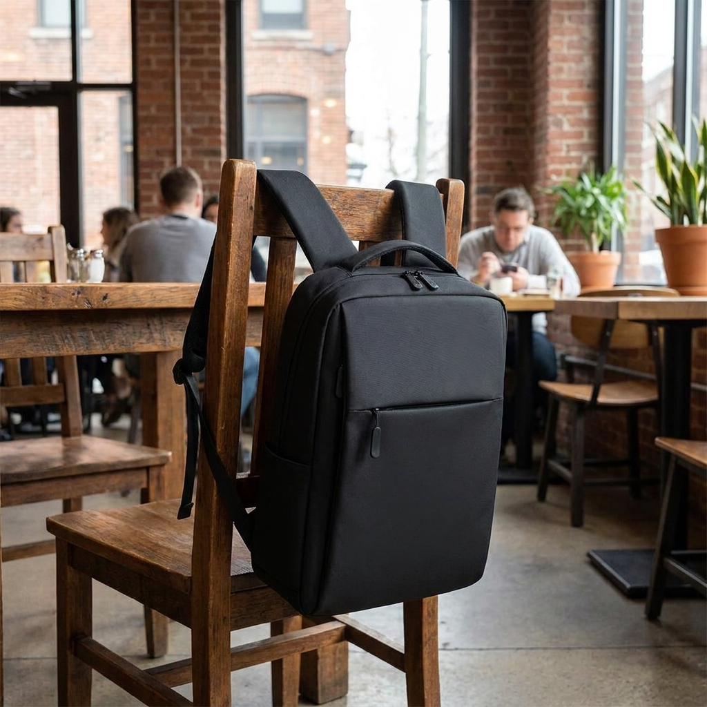 Anti-Theft Backpack | RFID Blocking | Cut-Resistant Fabric | USB Charging Port | Black & Grey