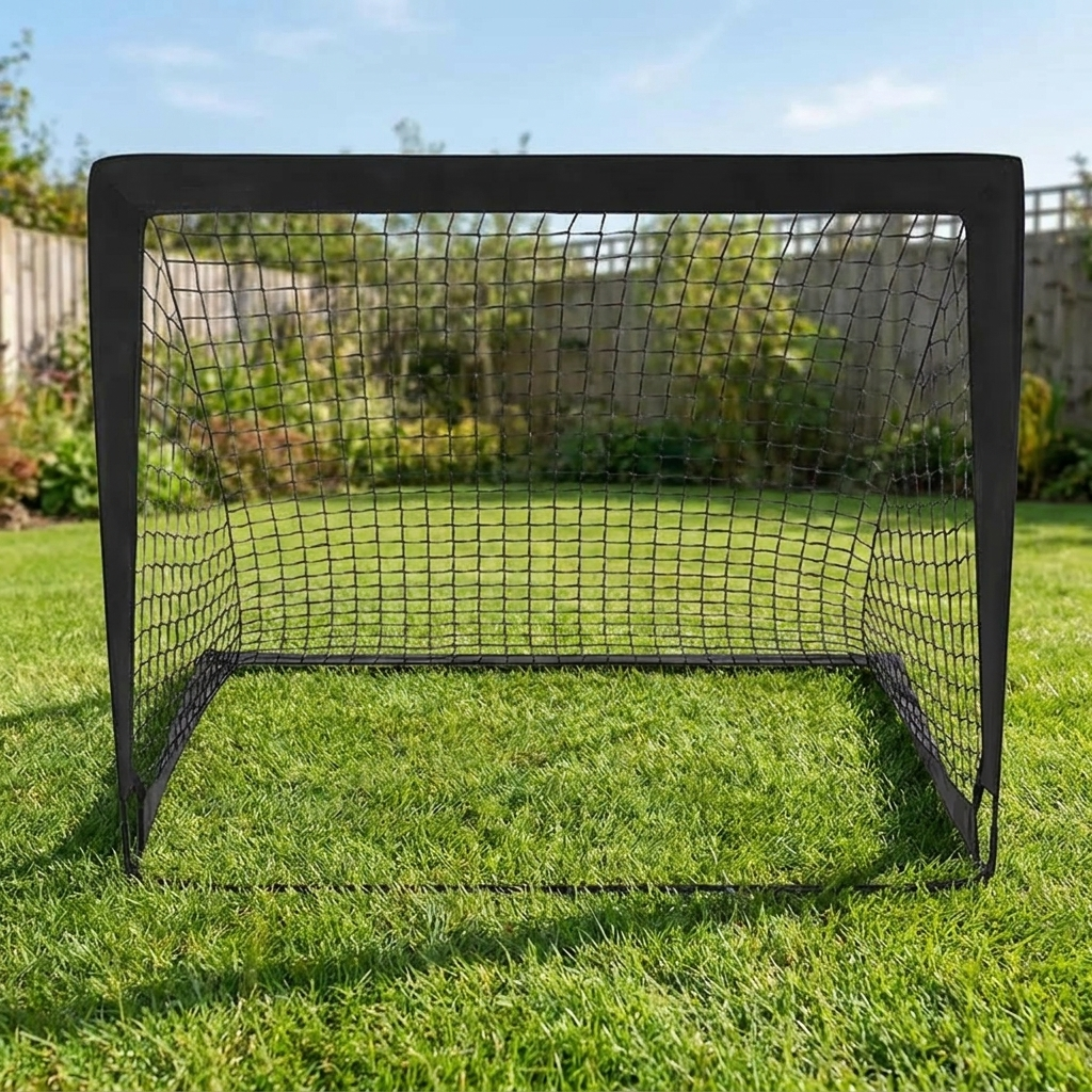 Foldable Football Goal | Kids Training | Nylon Net | Backyard & Garden | Black, Red, Blue & Orange