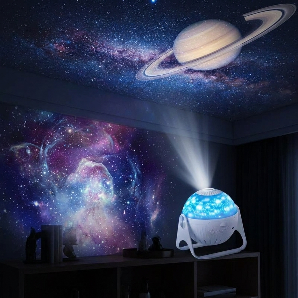 Galaxy Star Projector | 7 Lighting Modes | LED Night Light | USB Powered | Bedroom & Home Decor