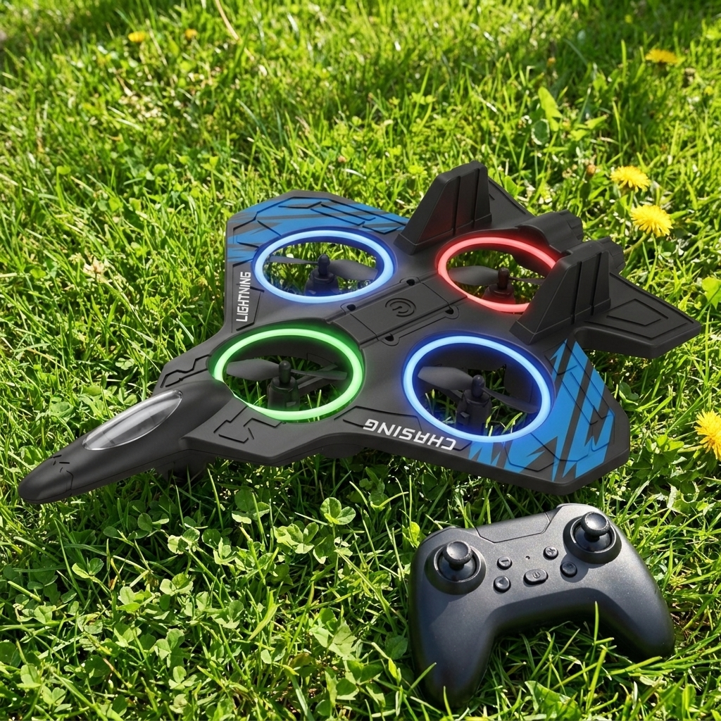 Kids LED Foam Drone | Crash-Resistant | Remote Control | Beginner | Ages 5+ | Blue & Red
