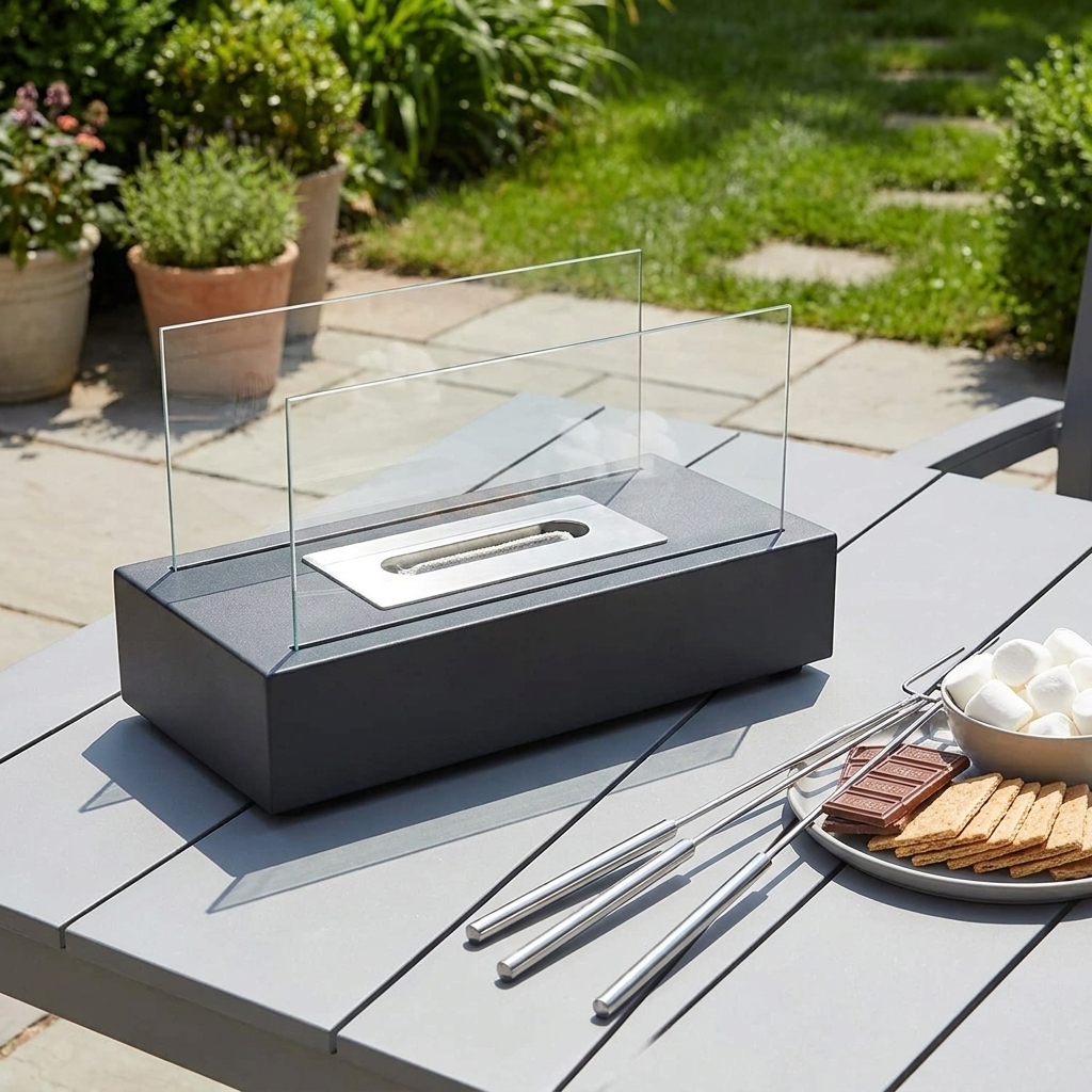 Tabletop Fire Pit with S'mores Maker Kit