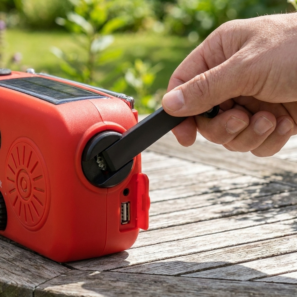 Nouzové solární rádio | ruční klička a USB | AM/FM/NOAA | powerbanka | 2000mAh