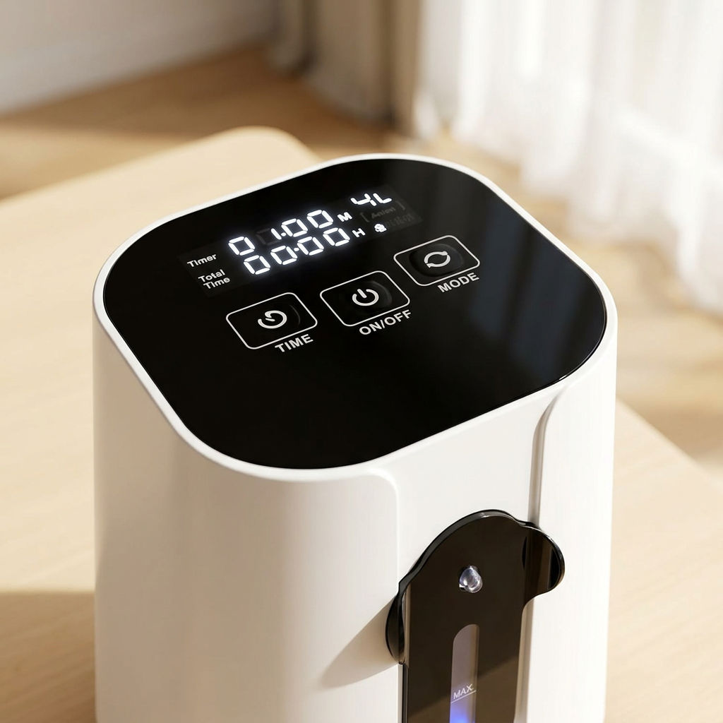 Portable Oxygen Concentrator control panel close-up