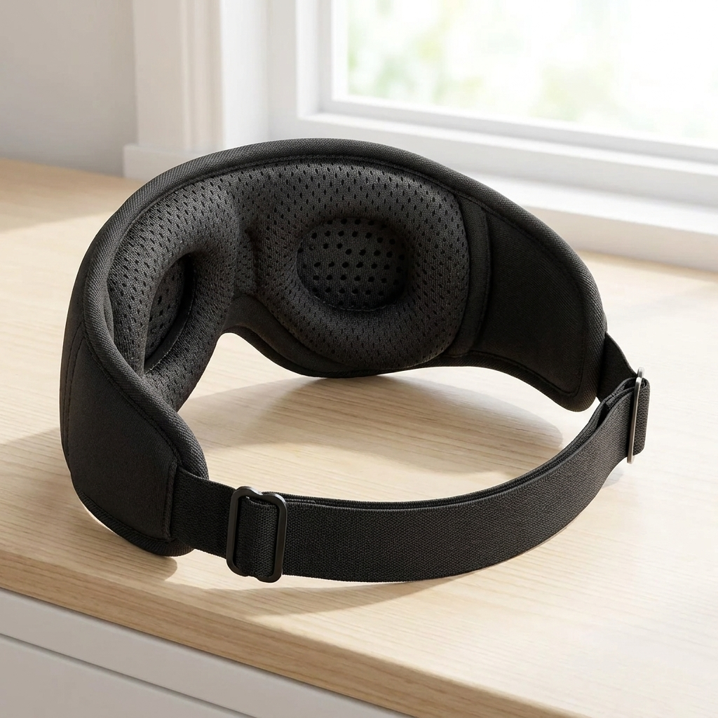 Bluetooth sleep mask inner speakers and strap close-up