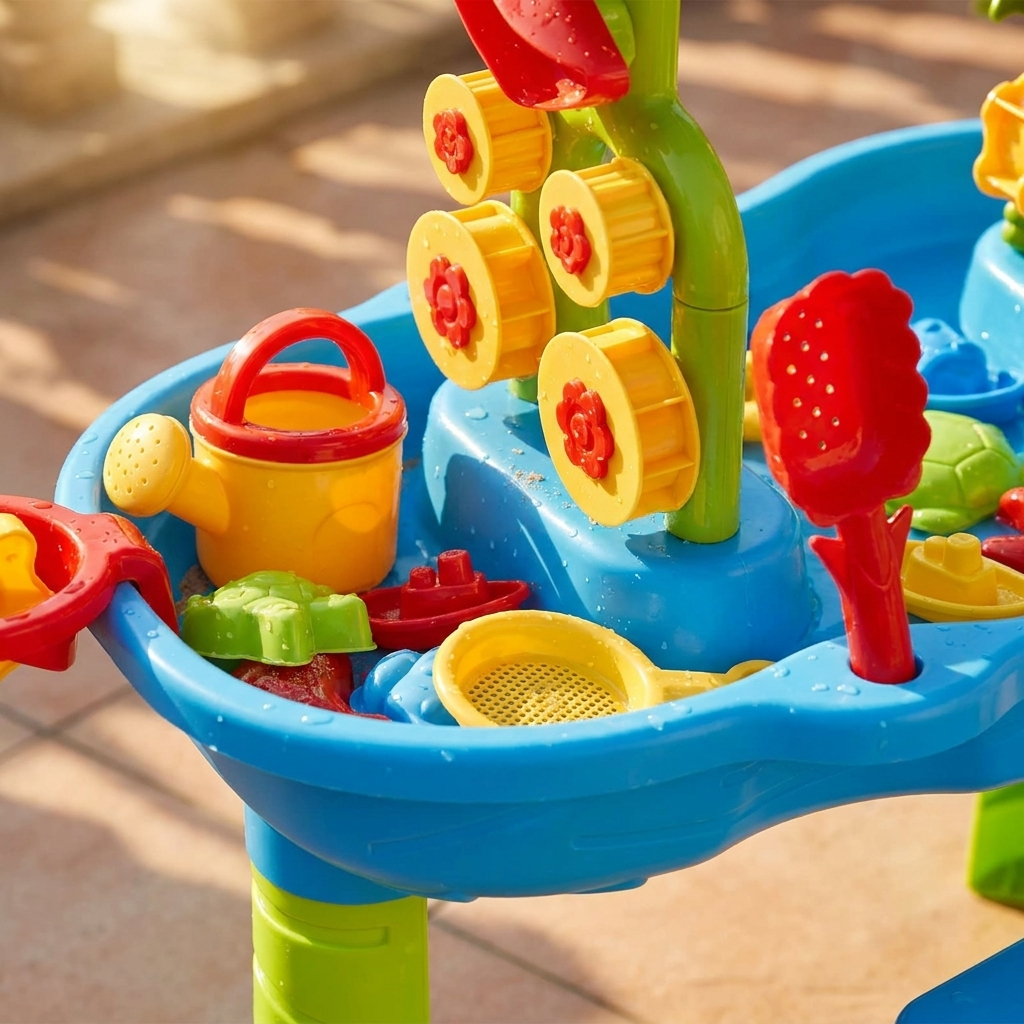Kids Sand & Water Play Table | 15-Piece Accessory Set | Outdoor Activity Centre