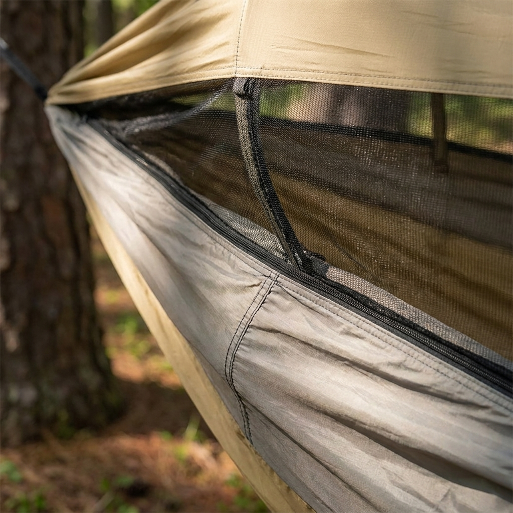 Hamaca doble para camping | Mosquitera incluida | Diseño cómodo para exteriores