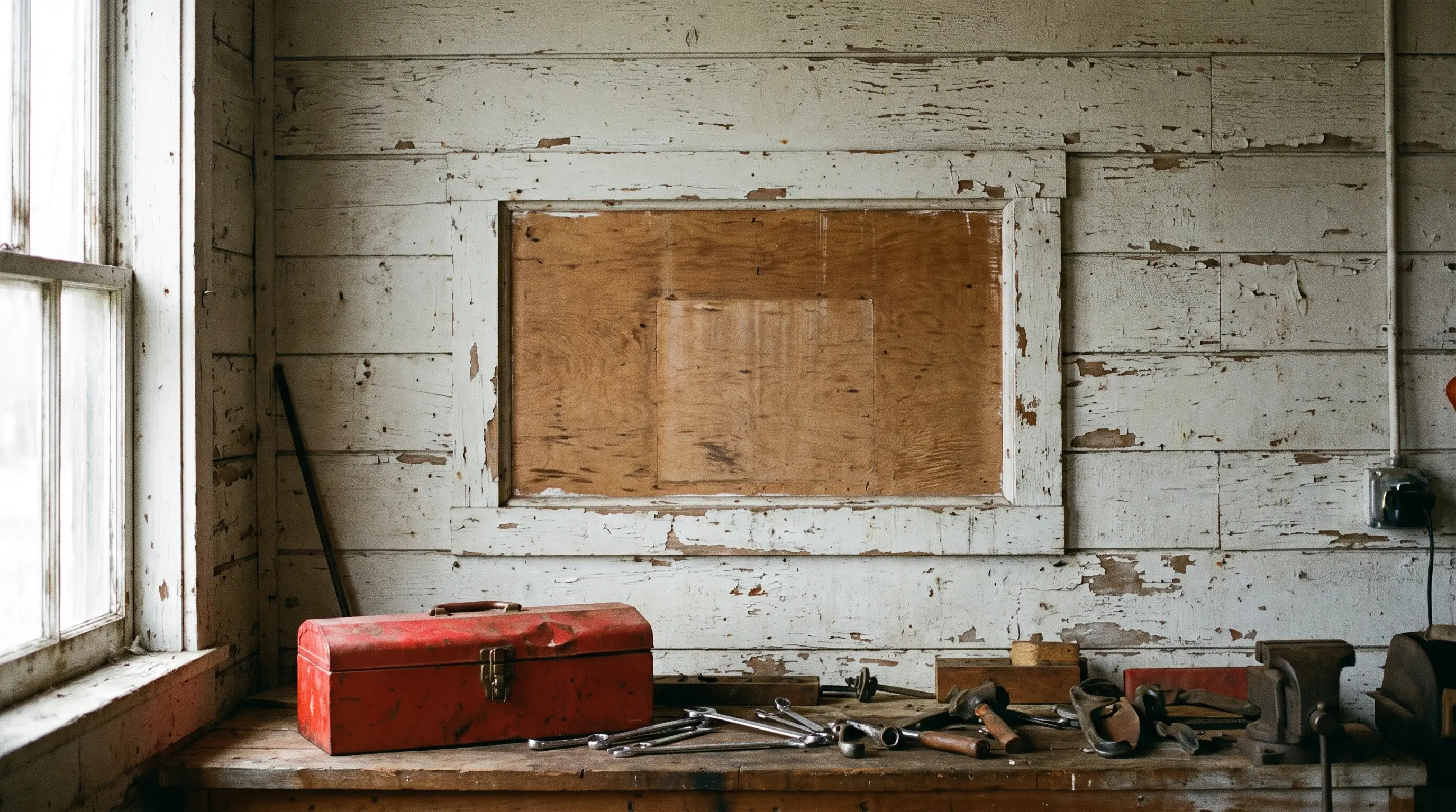 Garage workshop wall