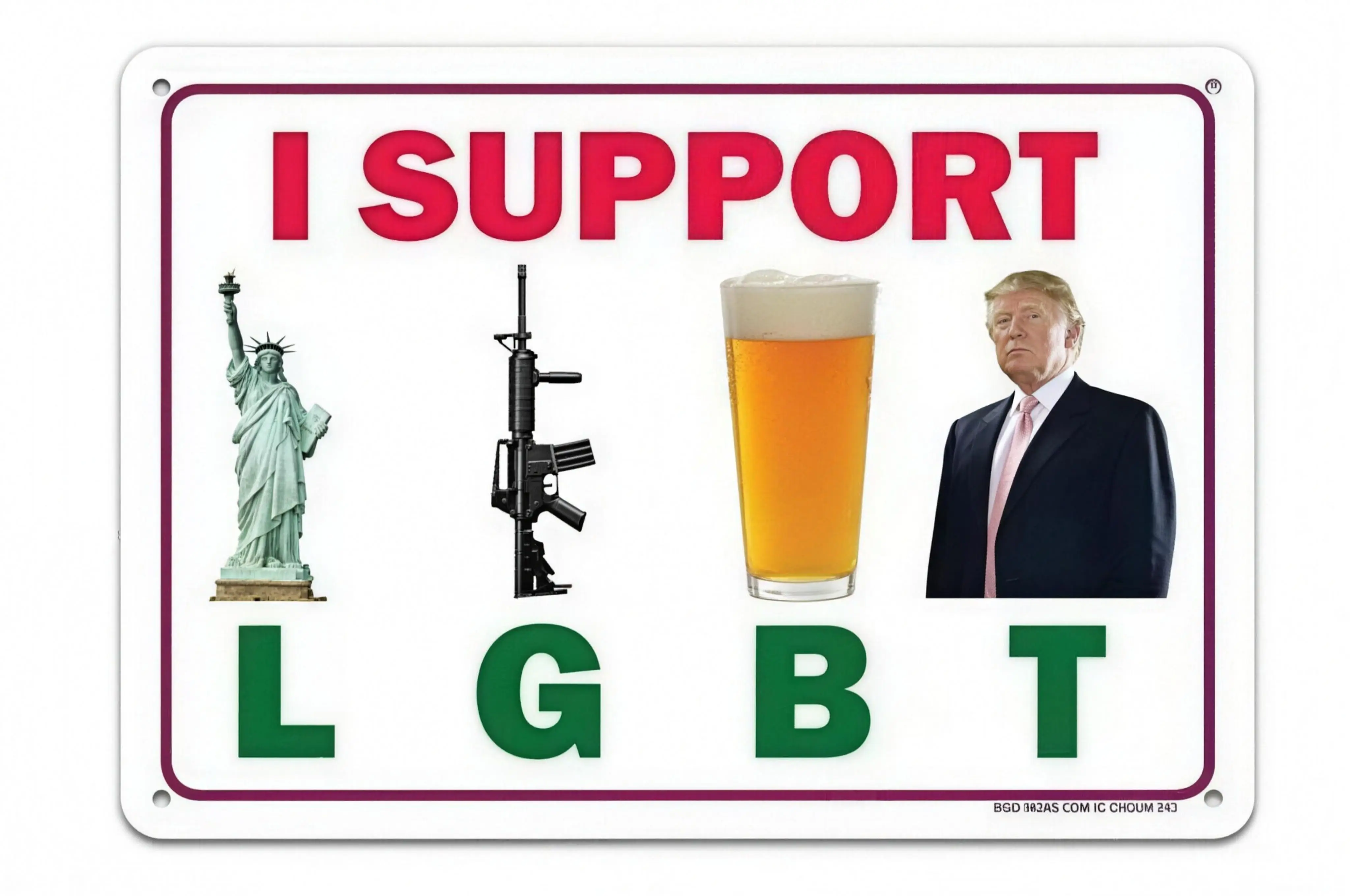 Liberty Guns Beer Trump aluminum sign