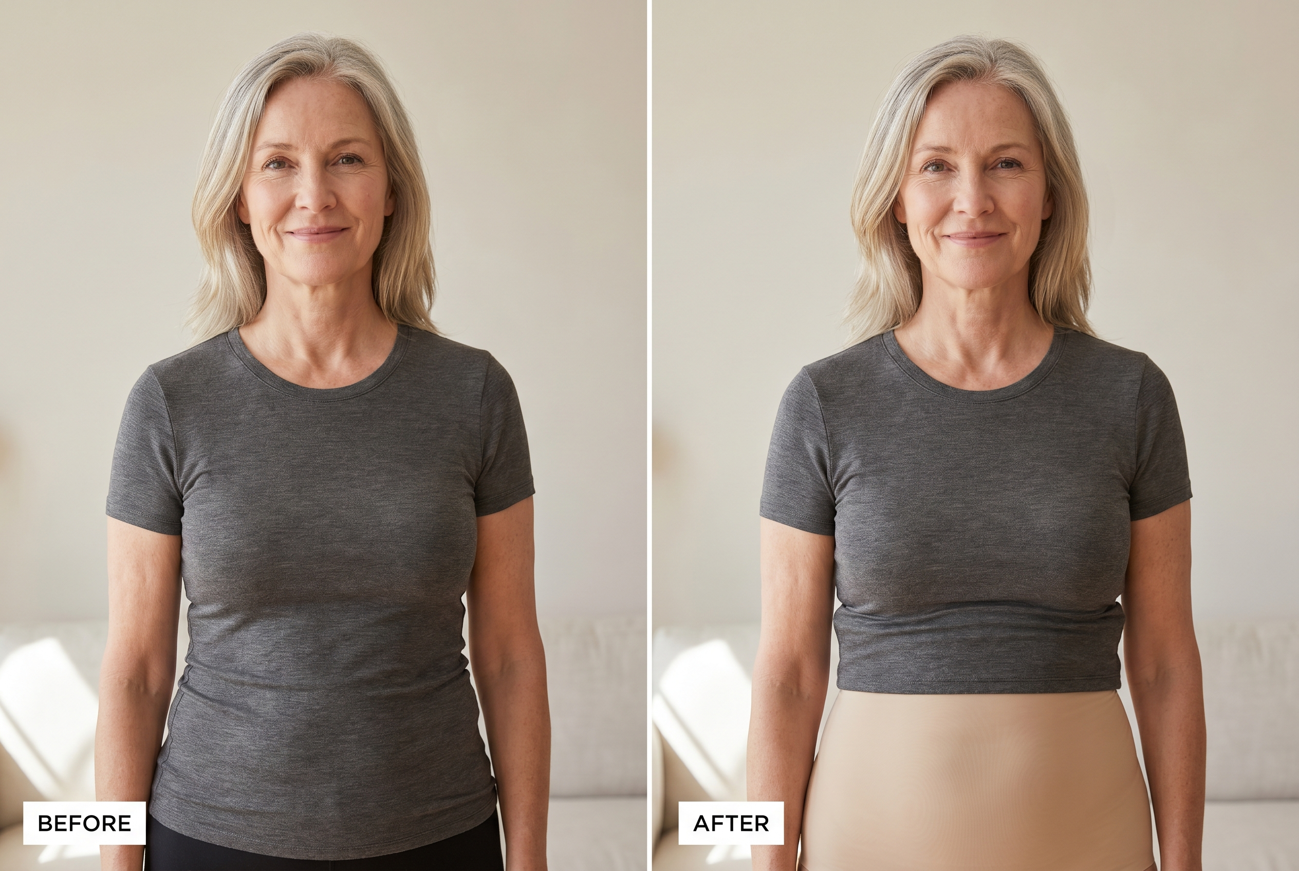 Before and after: smoother midsection with the Seryova tank
