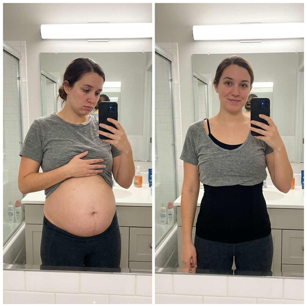 Before and after silhouette comparison
