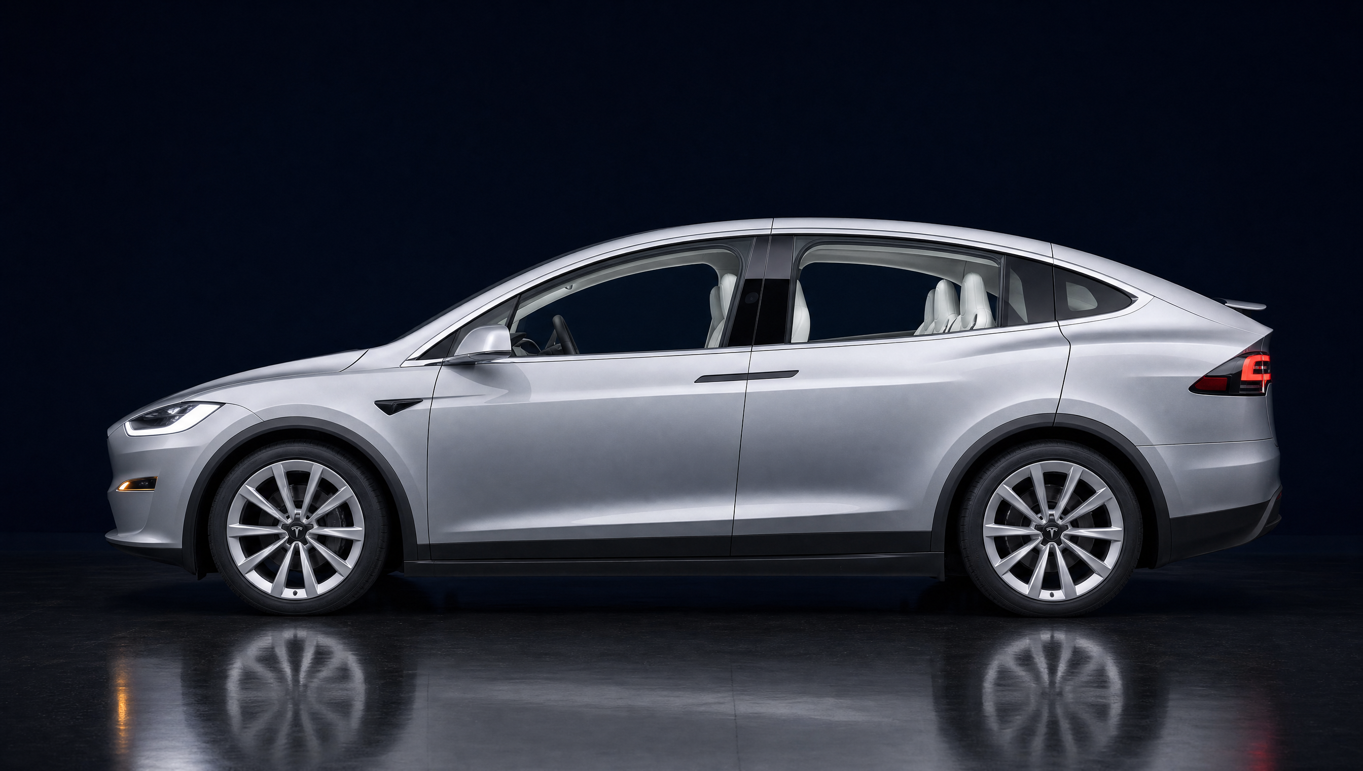 Tesla Model X — comparación con y sin película de polarizado
